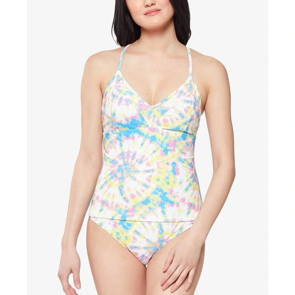 Jessica Simpson Tankini Swimsuit Set Tie Dye Size Large NEW - Picture 1 of 10